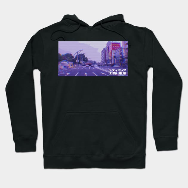 Japanese city pop art series 2 - Ueno Tokyo Japan in - retro aesthetic - Vaporwave style Hoodie by FOGSJ